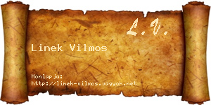 Linek Vilmos névjegykártya